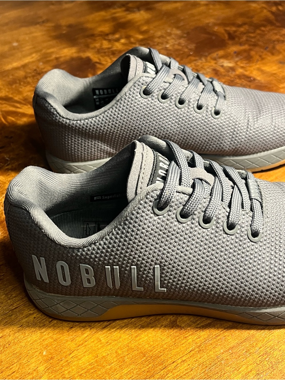 NOBULL Gray Knit Women's Trainer Sneakers with Gum Sole US Sz 6.5